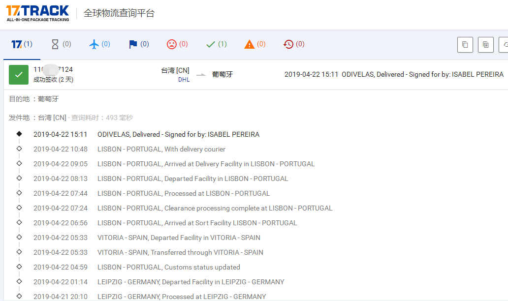DHL專(zhuān)線-TW到葡萄牙簽收時(shí)效