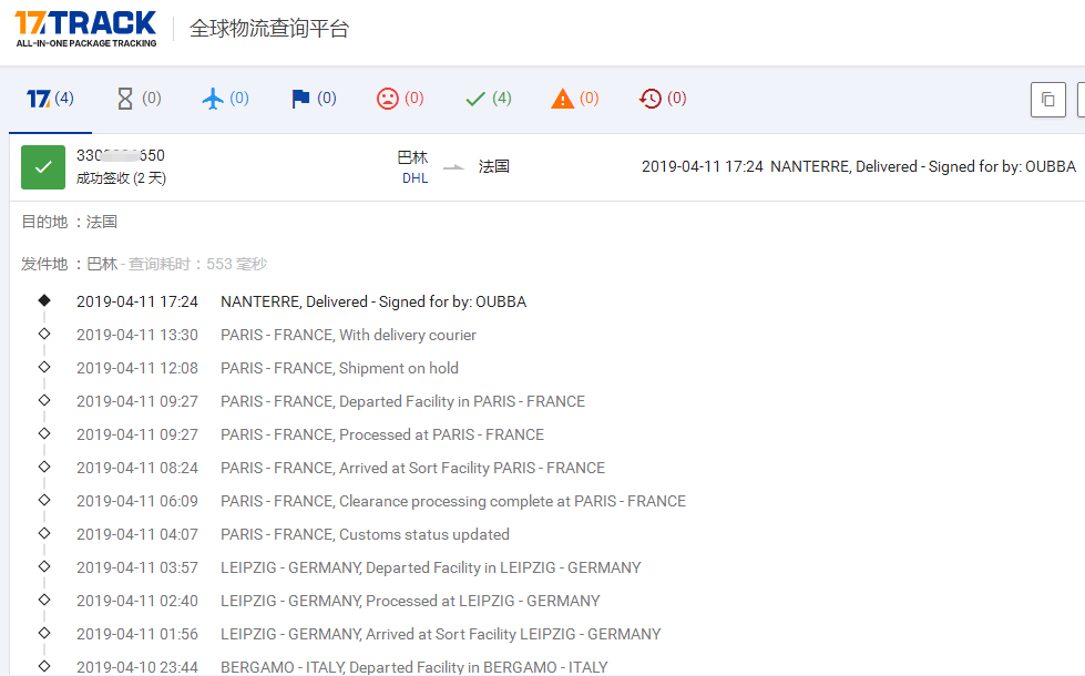 特惠DHL專線到法國簽收時(shí)效